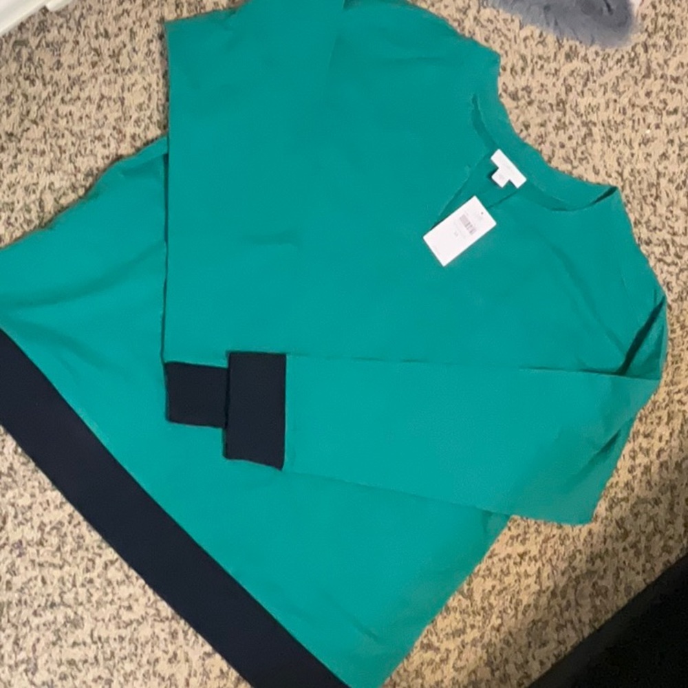 Green and Black Long Sleeve Top
